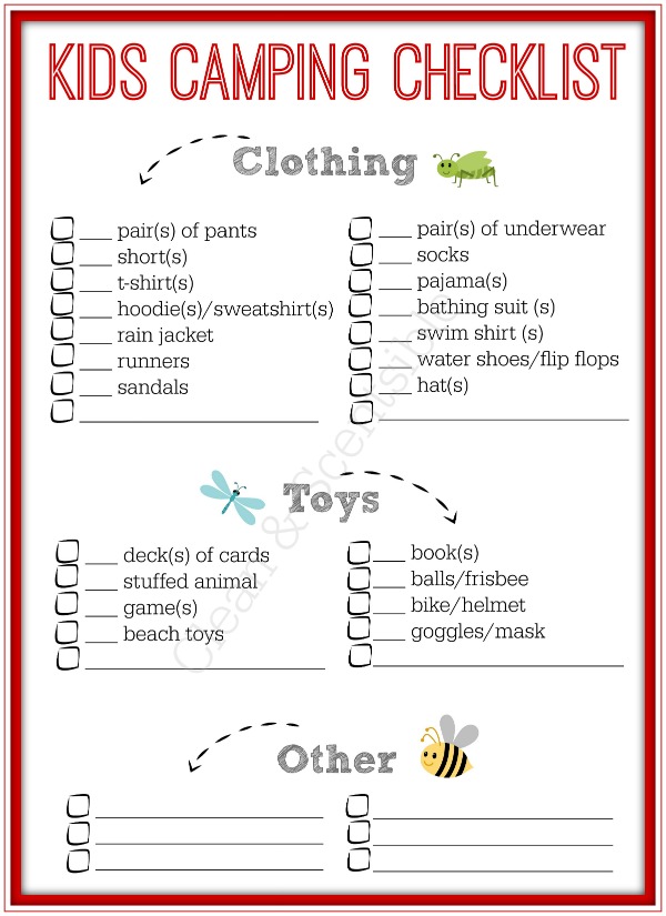 What To Take Camping Checklist